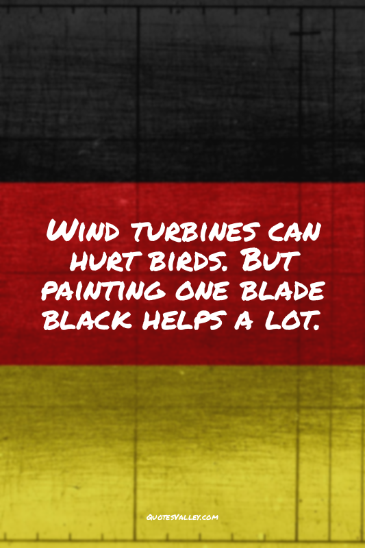 Wind turbines can hurt birds. But painting one blade black helps a lot.