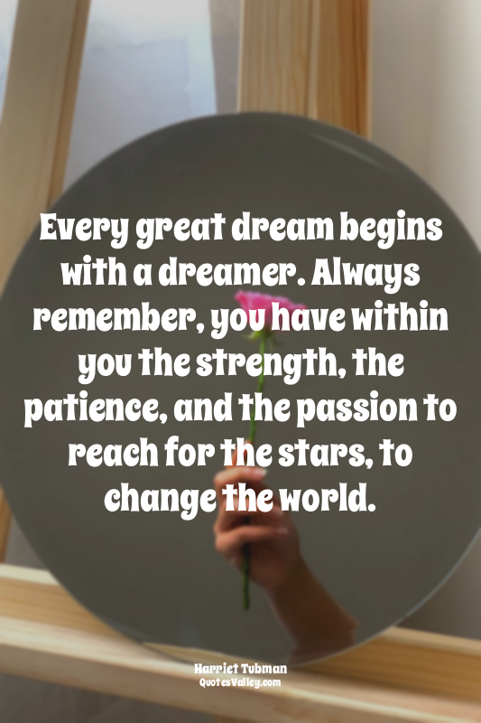 Every great dream begins with a dreamer. Always remember, you have within you th...
