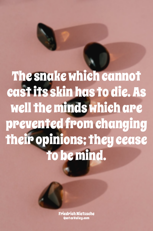 The snake which cannot cast its skin has to die. As well the minds which are pre...