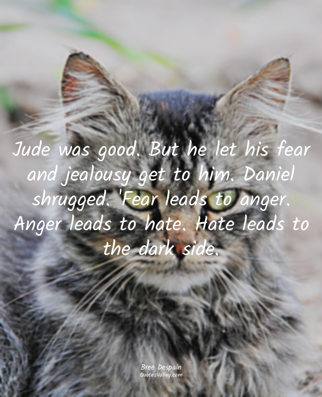 Jude was good. But he let his fear and jealousy get to him. Daniel shrugged. 'Fe...