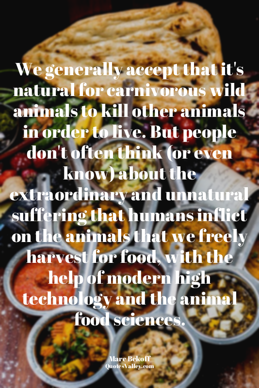 We generally accept that it's natural for carnivorous wild animals to kill other...