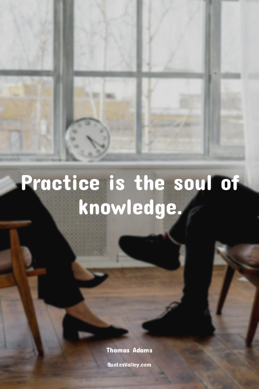Practice is the soul of knowledge.