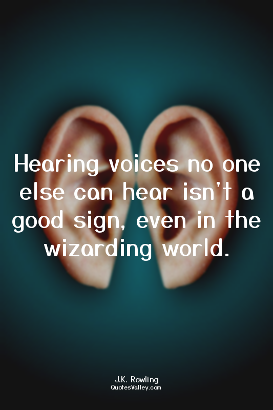 Hearing voices no one else can hear isn't a good sign, even in the wizarding wor...