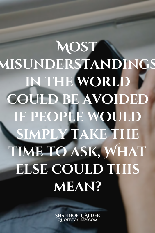 Most misunderstandings in the world could be avoided if people would simply take...