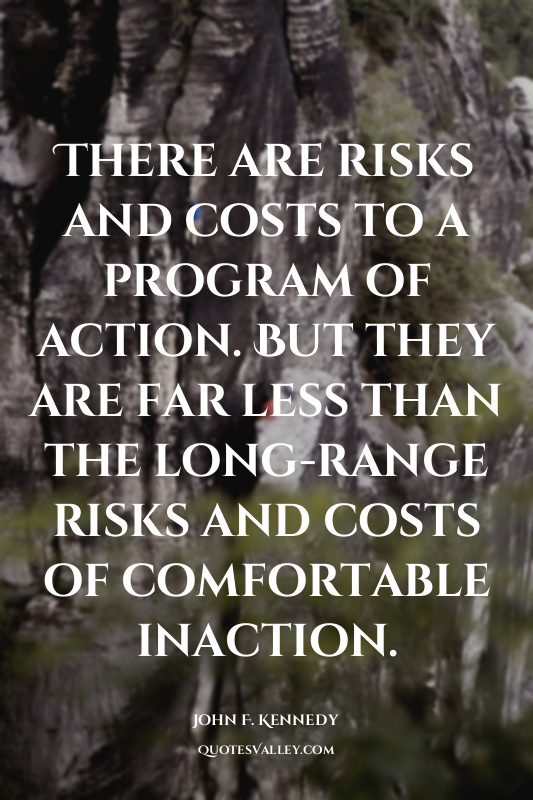 There are risks and costs to a program of action. But they are far less than the...