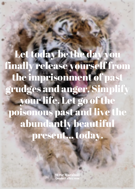 Let today be the day you finally release yourself from the imprisonment of past...