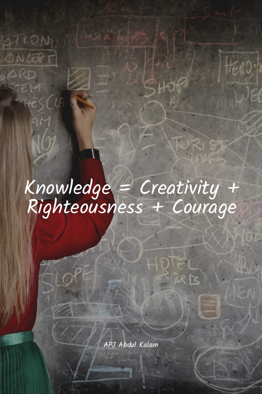 Knowledge = Creativity + Righteousness + Courage