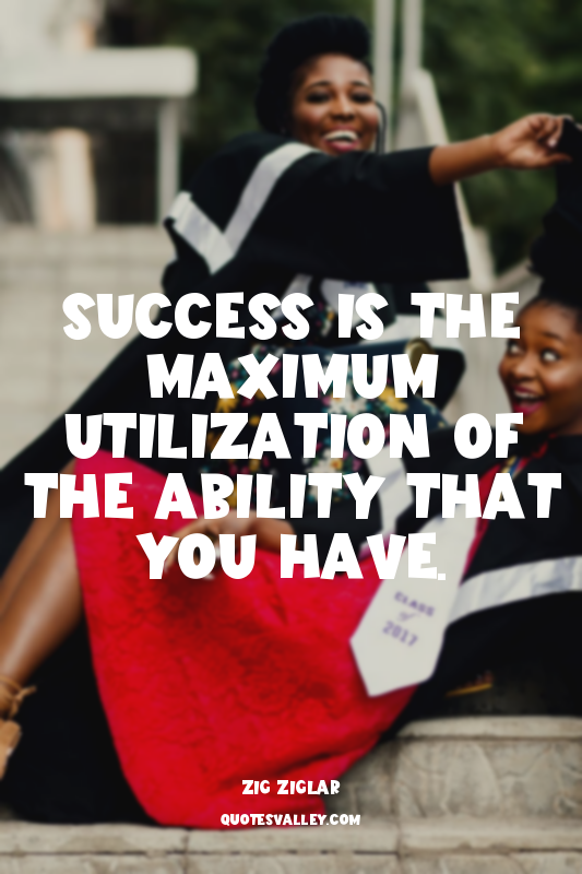 Success is the maximum utilization of the ability that you have.
