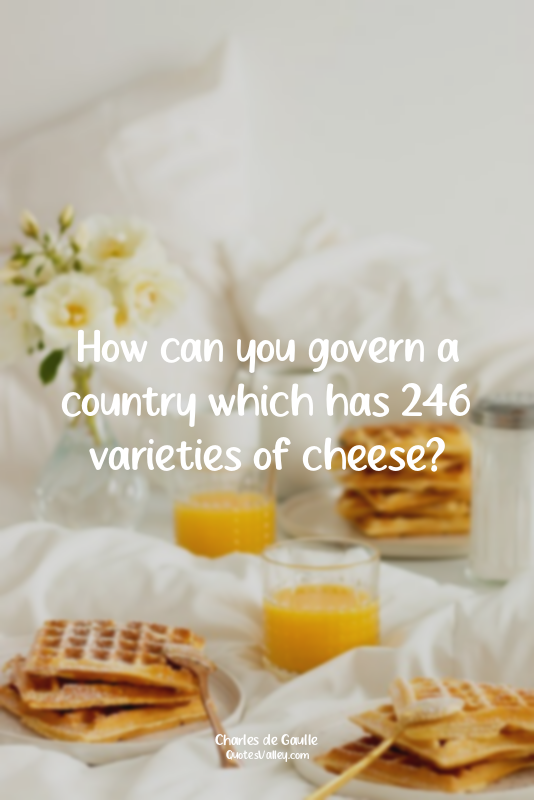 How can you govern a country which has 246 varieties of cheese?