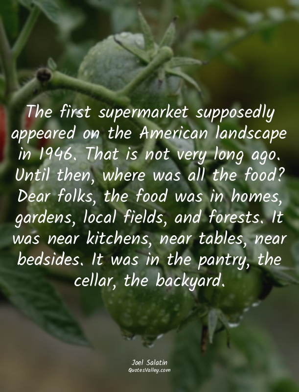 The first supermarket supposedly appeared on the American landscape in 1946. Tha...