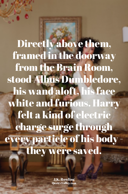 Directly above them, framed in the doorway from the Brain Room, stood Albus Dumb...