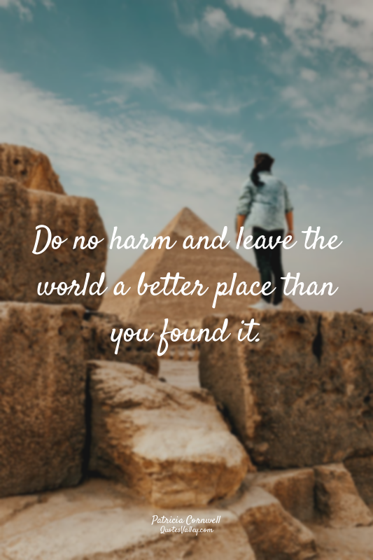Do no harm and leave the world a better place than you found it.