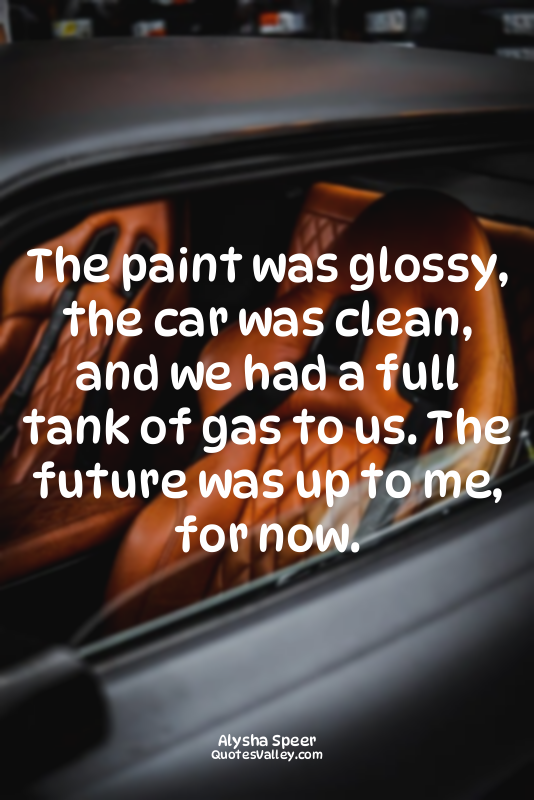 The paint was glossy, the car was clean, and we had a full tank of gas to us. Th...