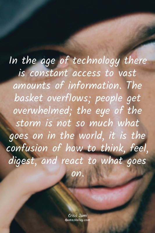In the age of technology there is constant access to vast amounts of information...