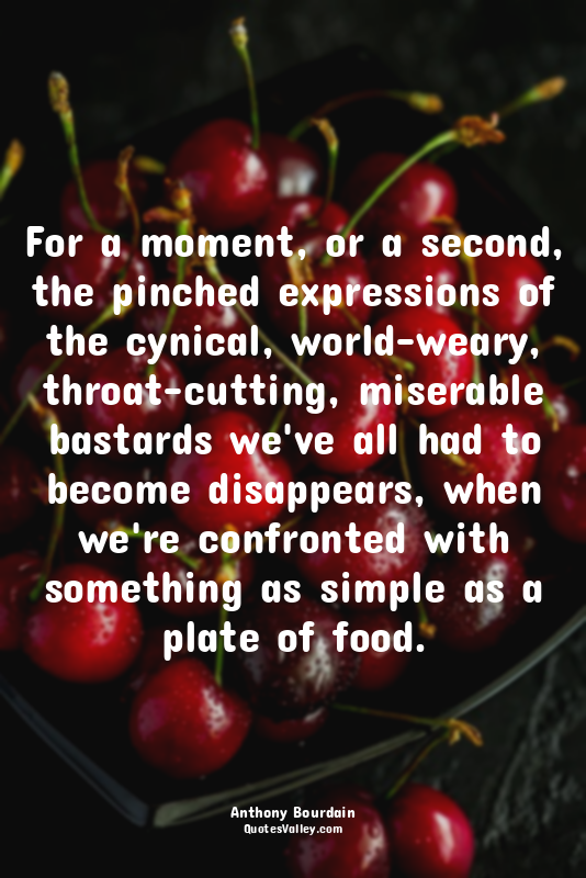 For a moment, or a second, the pinched expressions of the cynical, world-weary,...