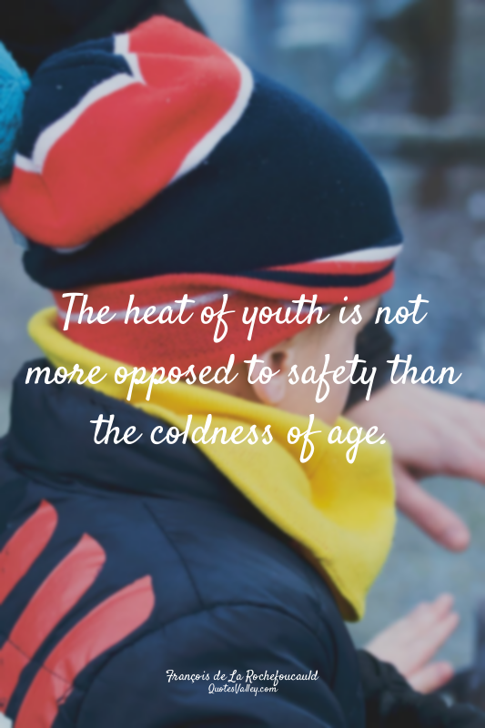 The heat of youth is not more opposed to safety than the coldness of age.