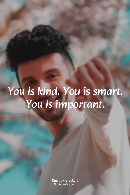 You is kind. You is smart. You is important.