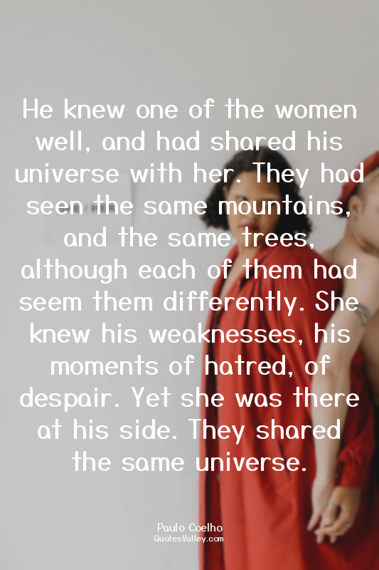 He knew one of the women well, and had shared his universe with her. They had se...