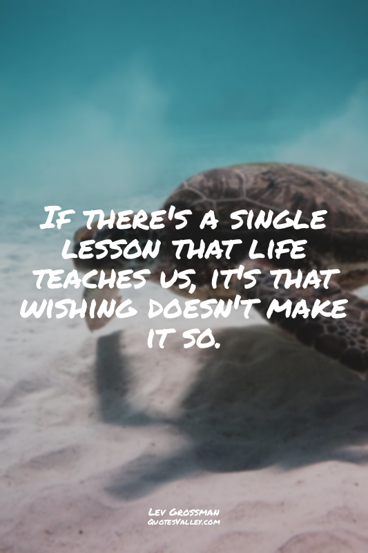If there's a single lesson that life teaches us, it's that wishing doesn't make...